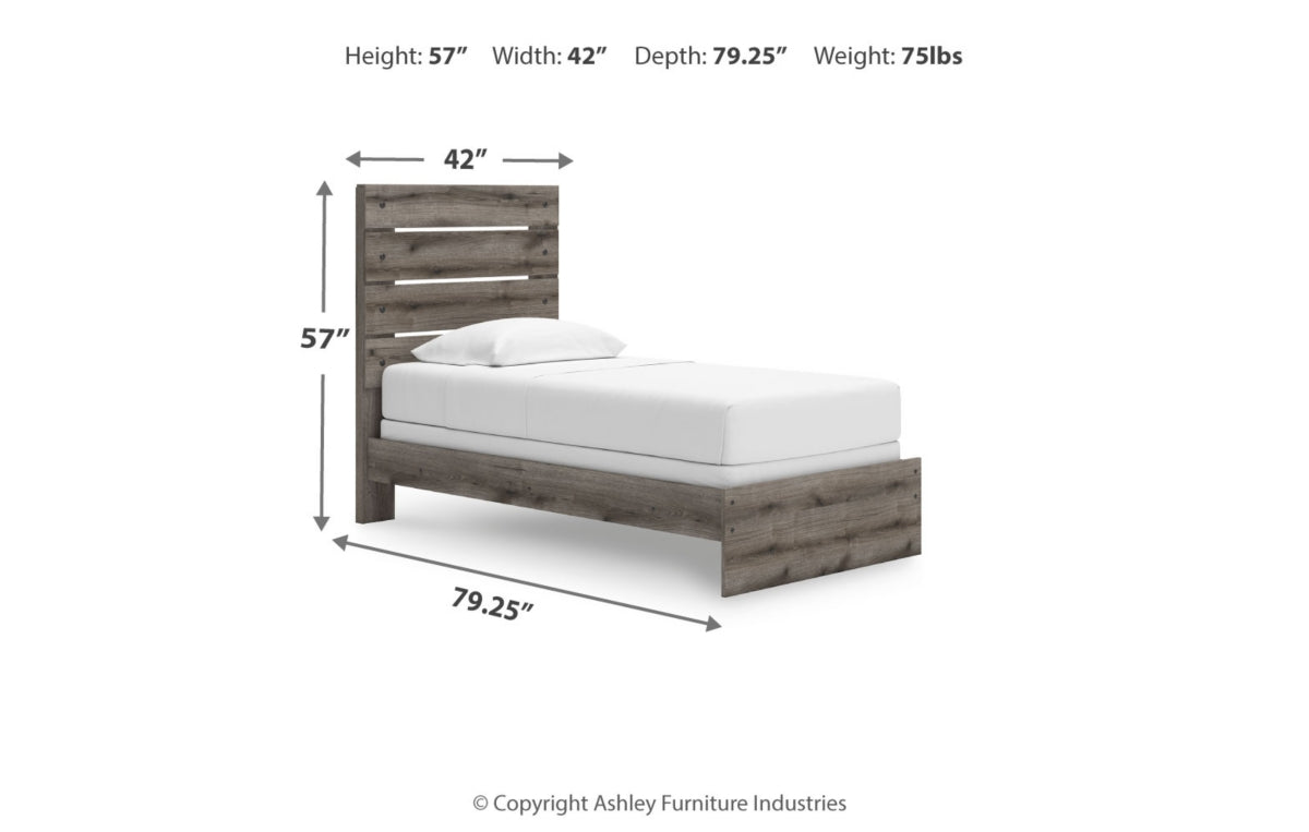 Graystorm Twin Panel Bed, Dresser, Mirror and Chest