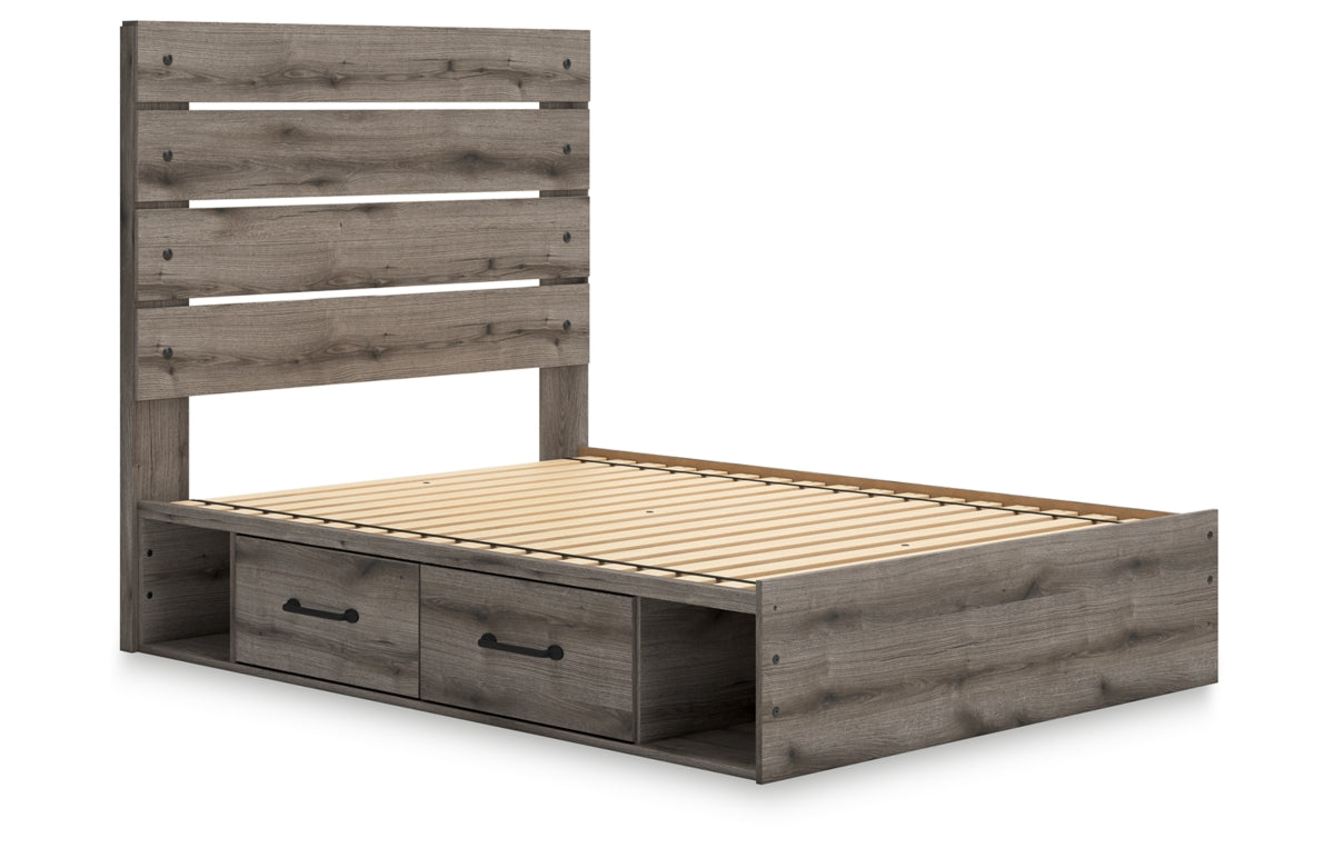 Graystorm Full Panel Storage Bed, Dresser, Mirror and Nightstand
