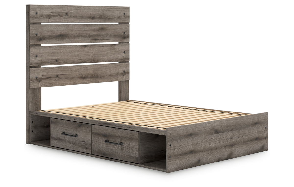 Graystorm Full Panel Bed with Storage, Dresser, Mirror and Chest