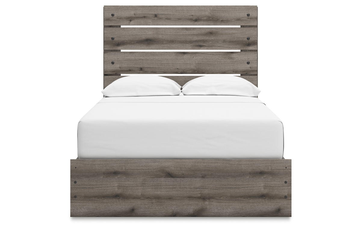 Graystorm Full Panel Bed with Storage, Dresser, Mirror, Chest and Nightstand
