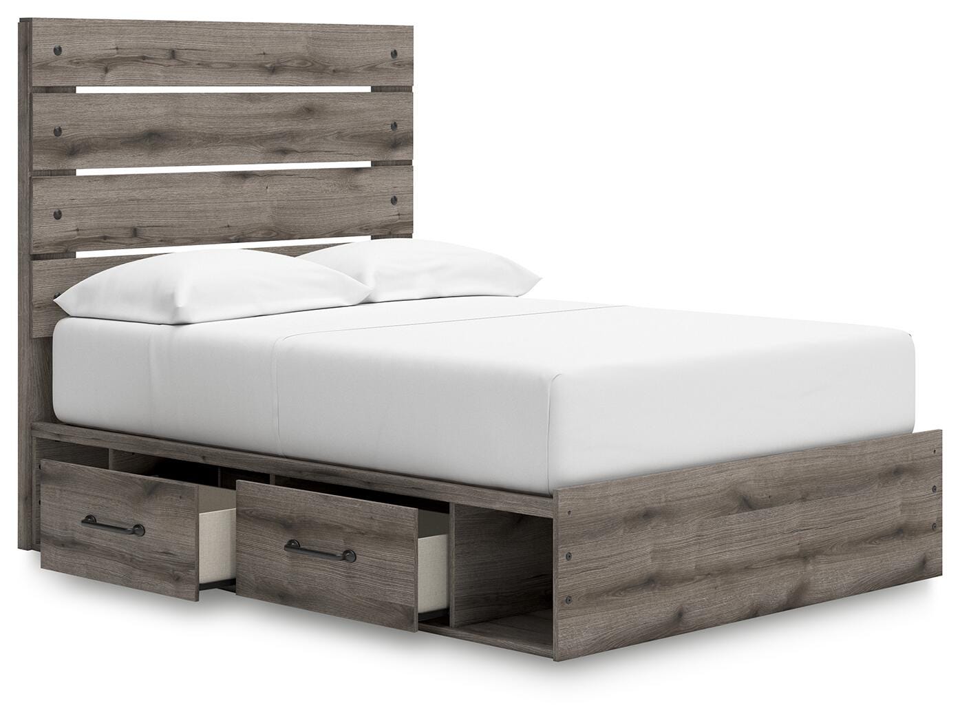 Graystorm Full Panel Bed with Storage, Dresser, Mirror and Chest