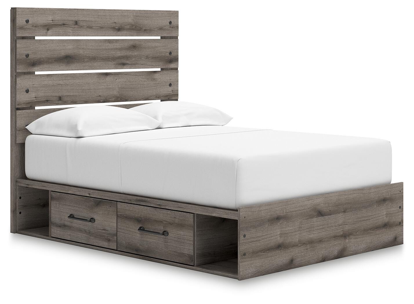 Graystorm Full Panel Bed with Storage, Dresser, Mirror and Chest