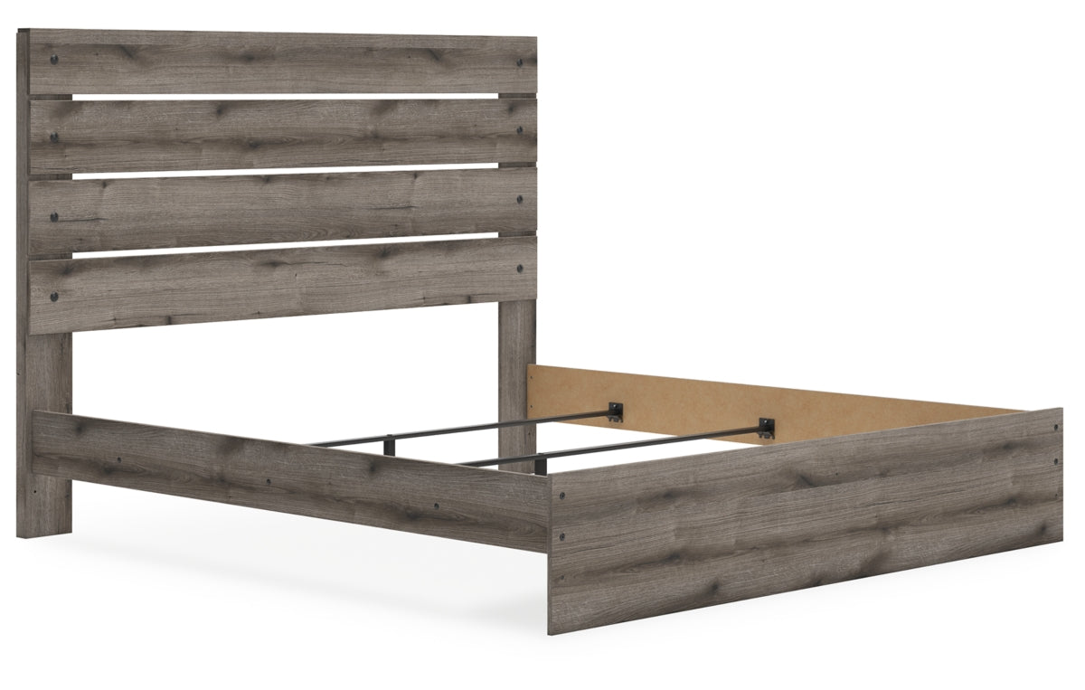 Graystorm King Panel Bed, Dresser, Mirror and Nightstand