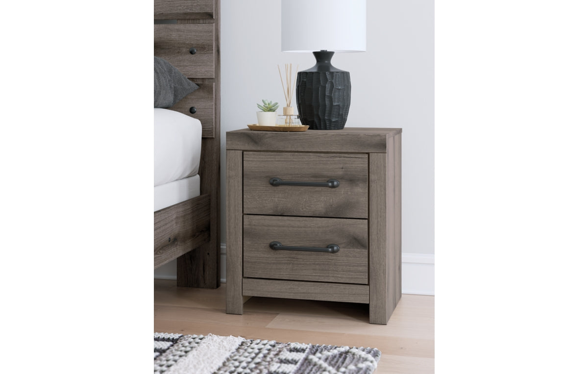 Graystorm Twin Panel Storage Bed with Mirrored Dresser and Nightstand