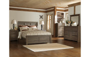 Juararo Queen Panel Bed with Mirrored Dresser