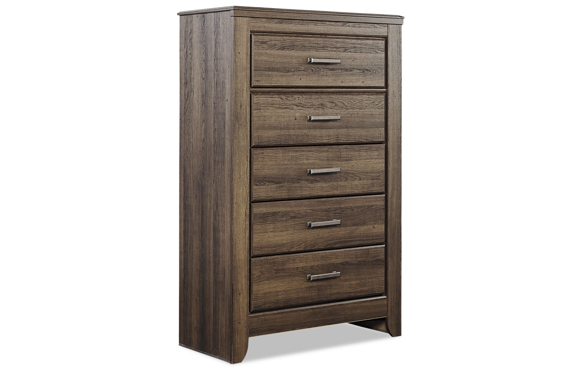 Juararo King/California King Panel Headboard with Mirrored Dresser, Chest and Nightstand