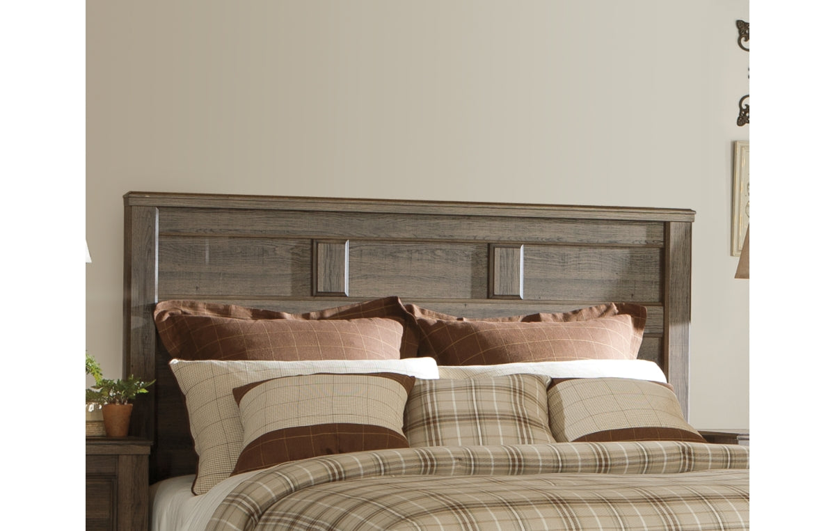 Juararo Queen Panel Headboard with Mirrored Dresser, Chest and Nightstand