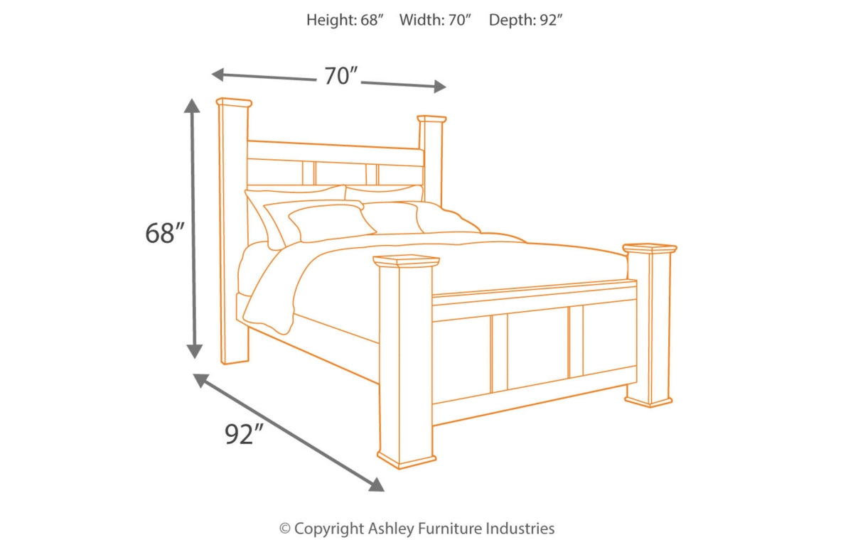 Juararo Queen Poster Bed with Mirrored Dresser, Chest and Nightstand