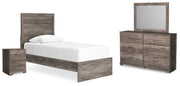 Ralinksi Twin Panel Bed, Dresser, Mirror and Nightstand