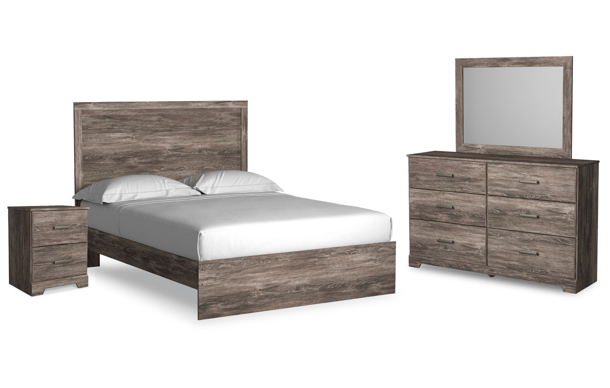 Ralinksi Queen Panel Bed with Mirrored Dresser and Nightstand