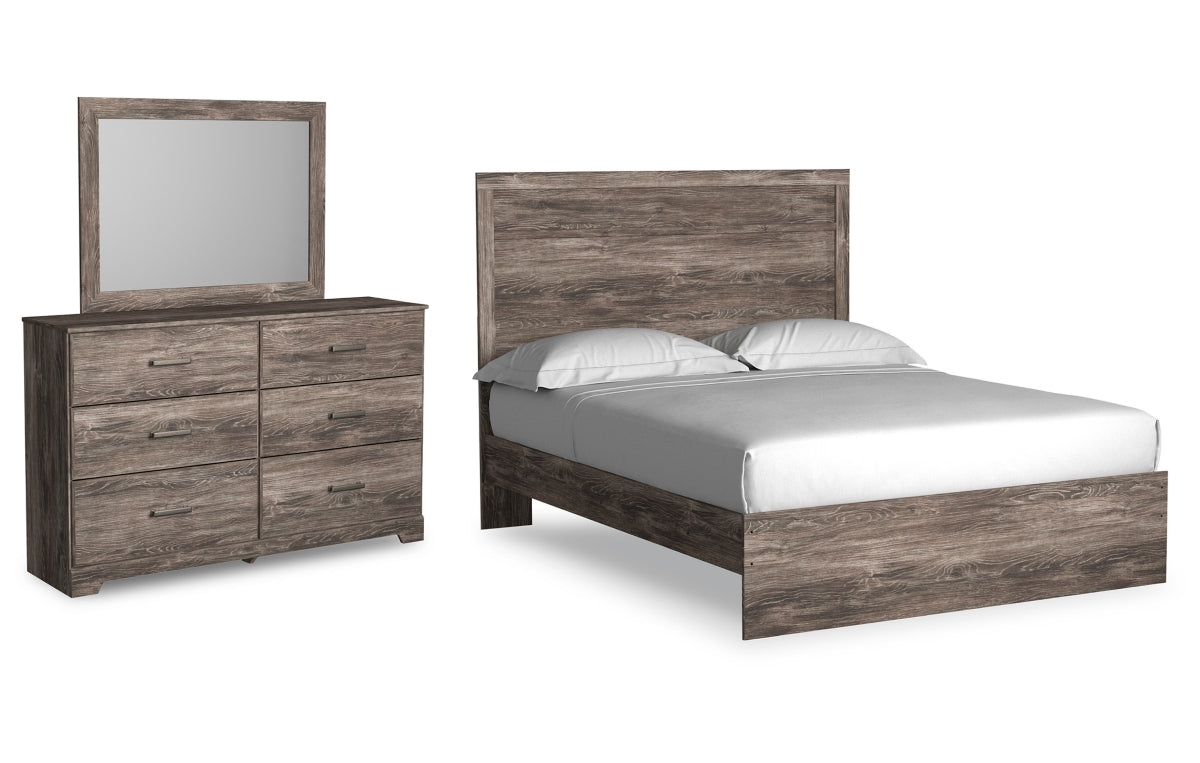 Ralinksi Queen Panel Bed with Mirrored Dresser