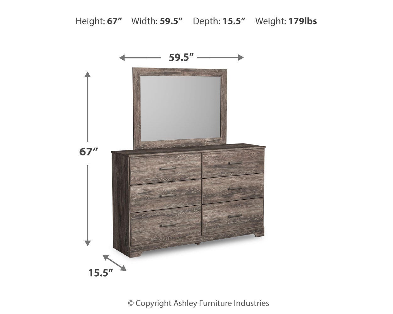 Ralinksi Twin Panel Bed, Dresser, Mirror and Nightstand