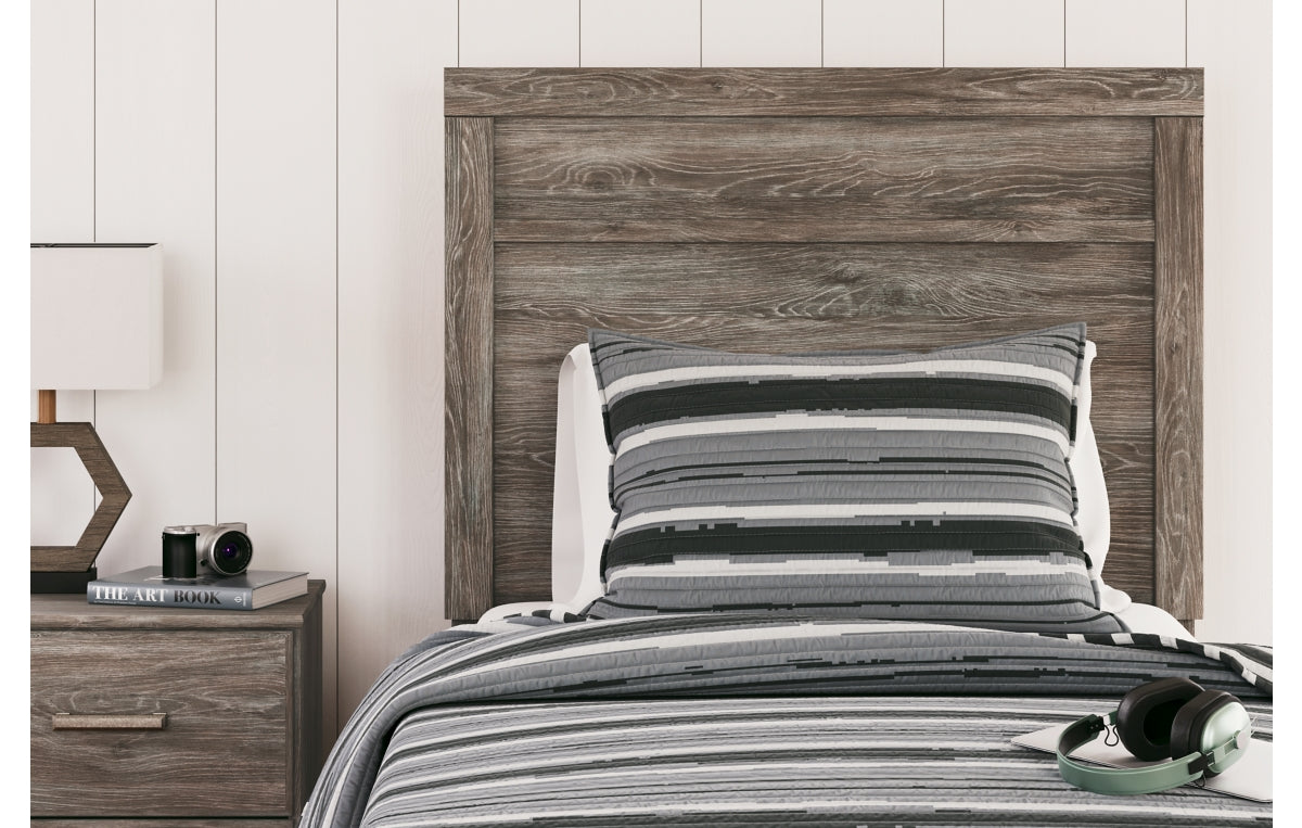 Ralinksi Twin Panel Bed with Mirrored Dresser and Nightstand