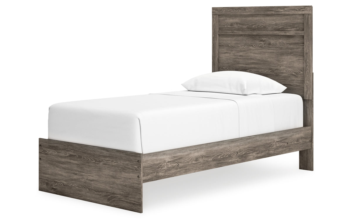 Ralinksi Twin Panel Bed with Mirrored Dresser, Chest and Nightstand