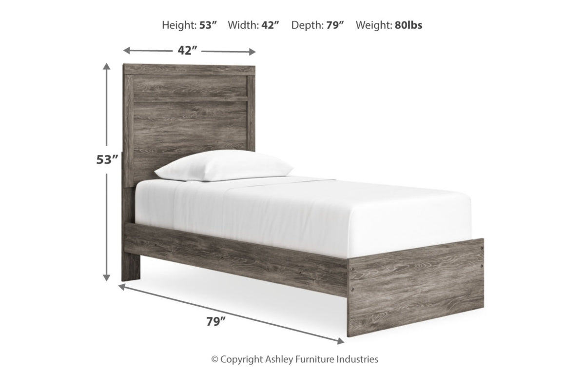 Ralinksi Twin Panel Bed with Mirrored Dresser, Chest and Nightstand