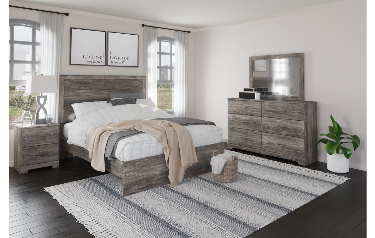 Ralinksi Queen Panel Bed with Mirrored Dresser and Nightstand