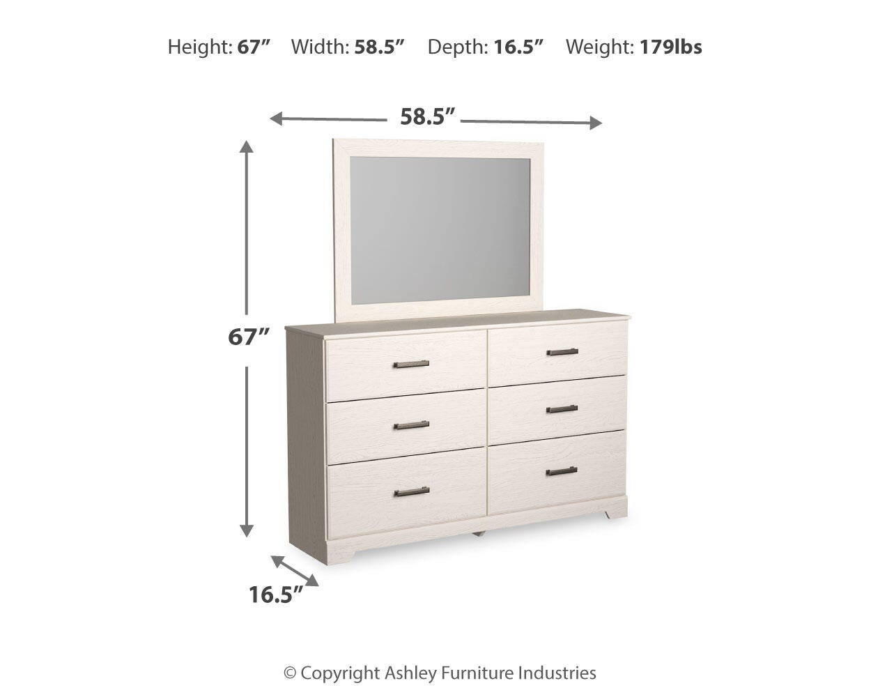 Stelsie Twin Panel Bed, Dresser, Mirror and Nightstand