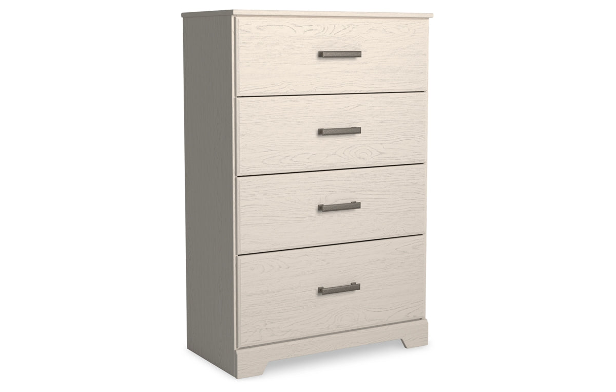 Stelsie Twin Panel Bed with Mirrored Dresser, Chest and Nightstand