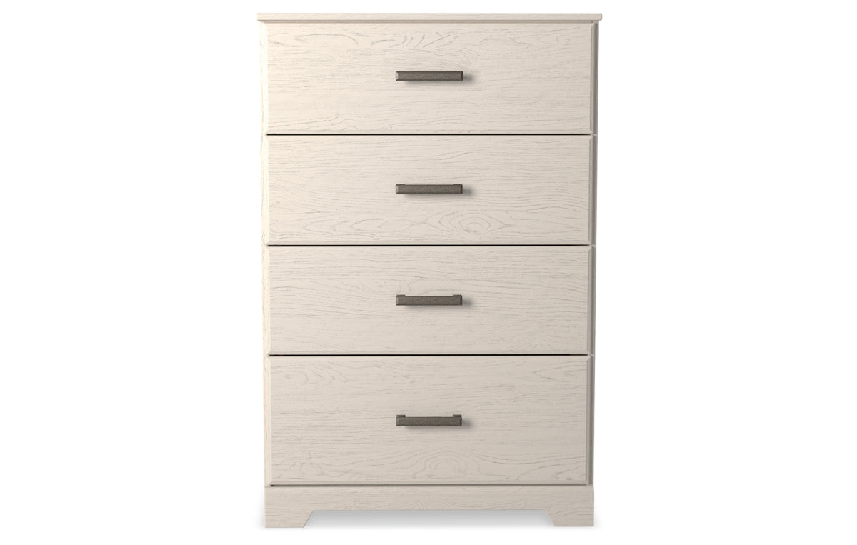 Stelsie Twin Panel Bed with Mirrored Dresser and Chest