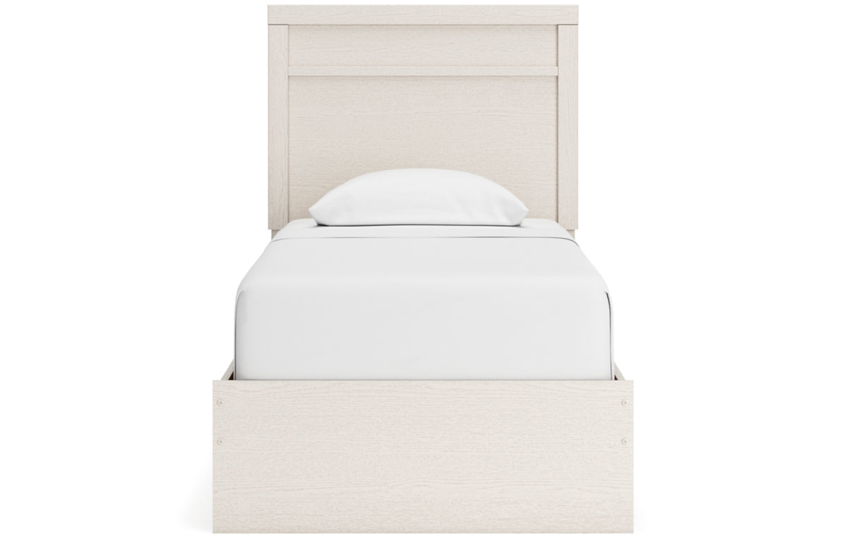 Stelsie Twin Panel Bed with Mirrored Dresser, Chest and Nightstand