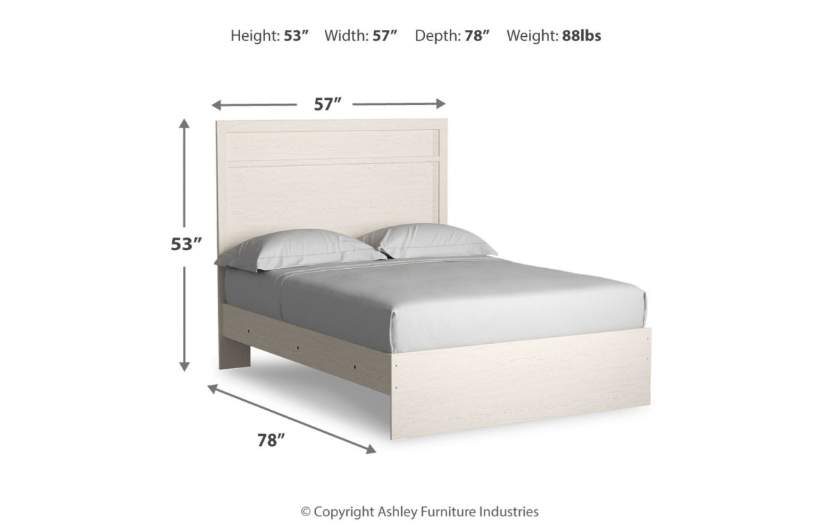 Stelsie Full Panel Bed with Mirrored Dresser and Nightstand