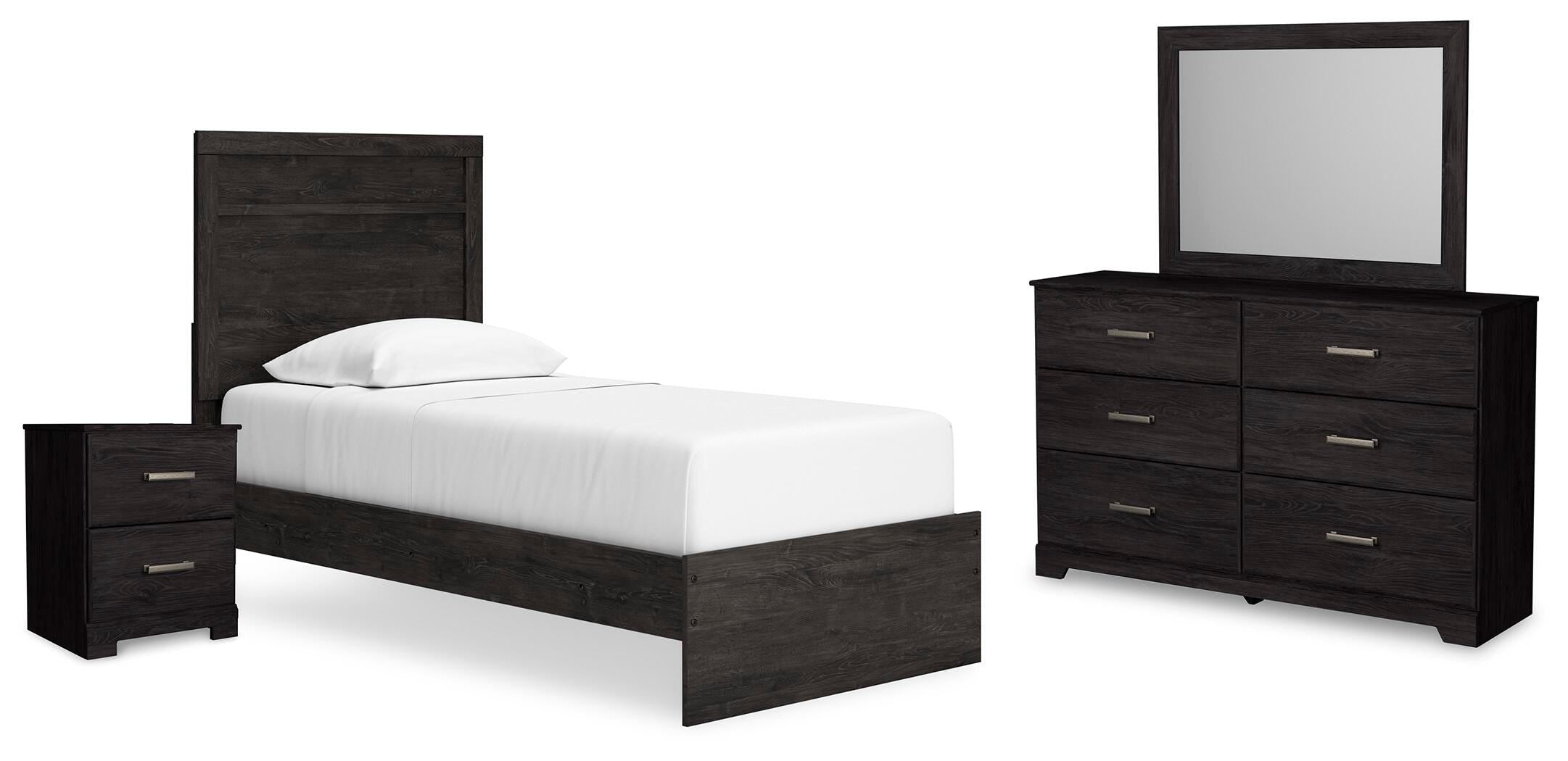 Belachime Twin Panel Bed, Dresser, Mirror and Nightstand