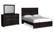 Belachime Queen Panel Bed with Mirrored Dresser