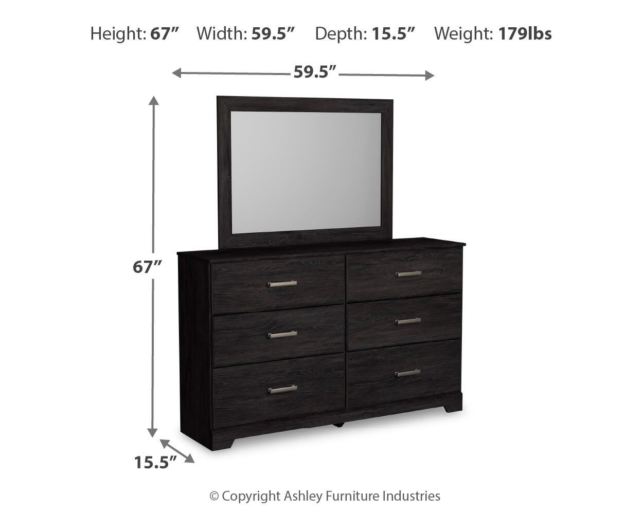 Belachime Twin Panel Bed, Dresser, Mirror and Nightstand