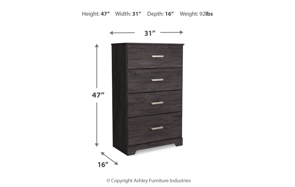 Belachime Full Panel Bed with Mirrored Dresser, Chest and Nightstand