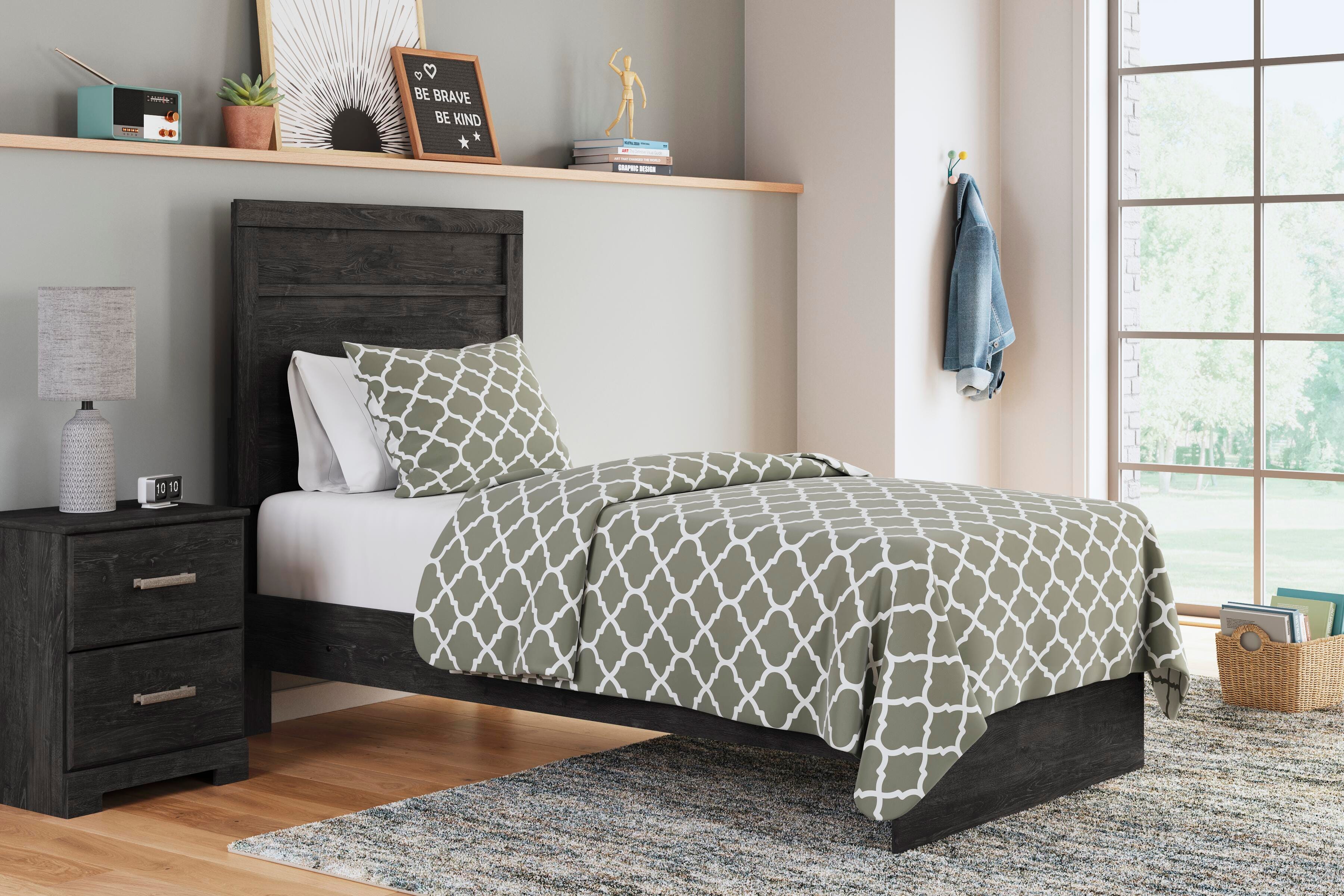 Belachime Twin Panel Bed, Dresser, Mirror and Nightstand