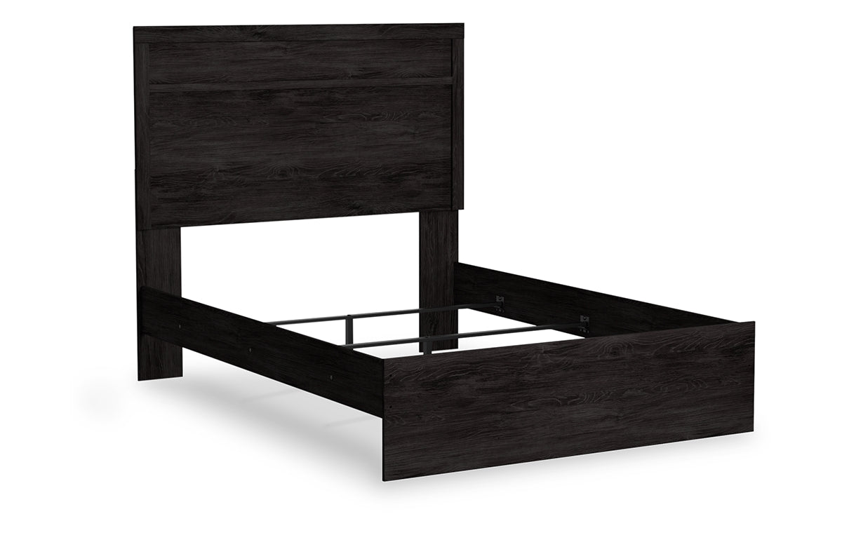 Belachime Full Panel Bed with Mirrored Dresser and Chest