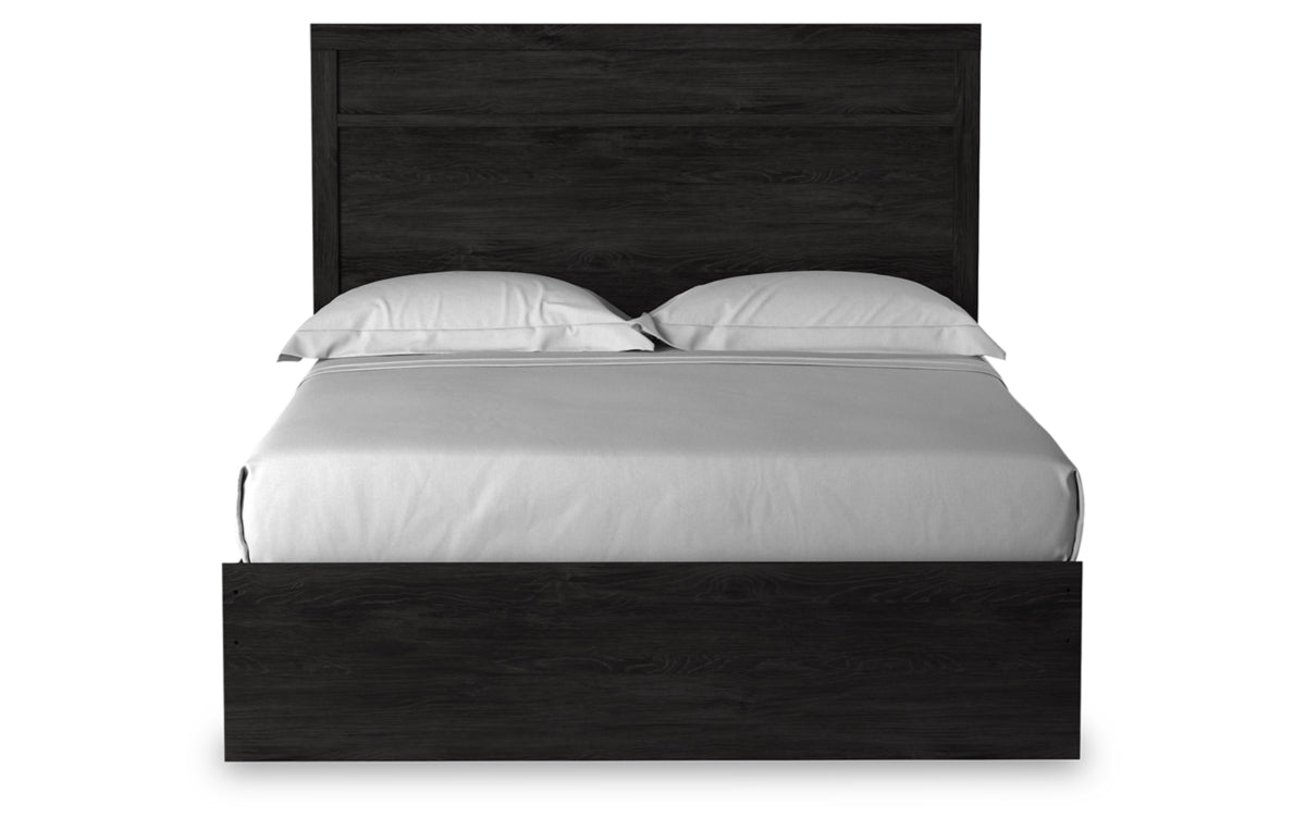 Belachime Queen Panel Bed with Mirrored Dresser, Chest and Nightstand