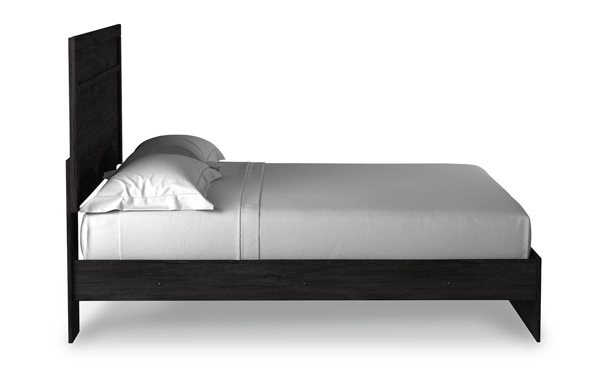 Belachime King Panel Bed with Mirrored Dresser and Chest