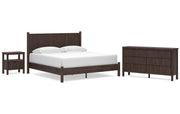 Pamytta King Panel Platform Bed, Dresser, Mirror and Nightstand