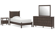 Pamytta Twin Panel Bed, Dresser, Mirror and Nightstand