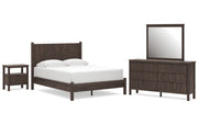 Pamytta Queen Panel Platform Bed, Dresser, Mirror and Nightstand