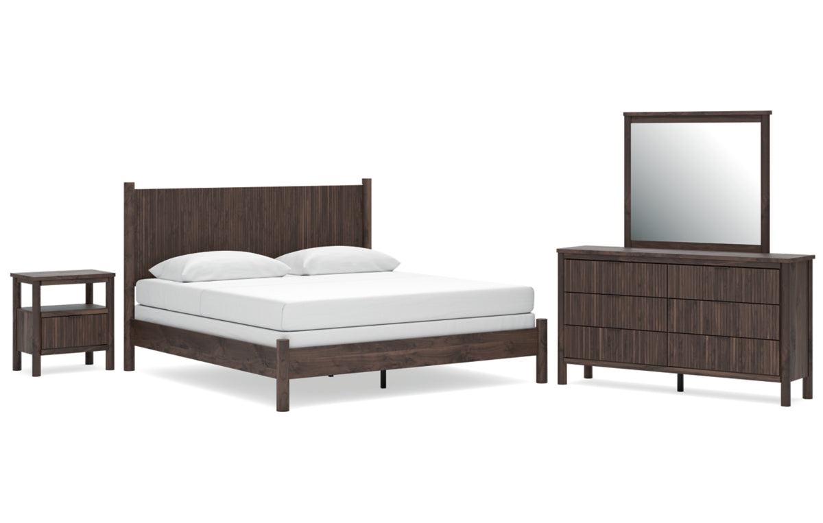 Pamytta King Panel Bed, Dresser, Mirror and Nightstand