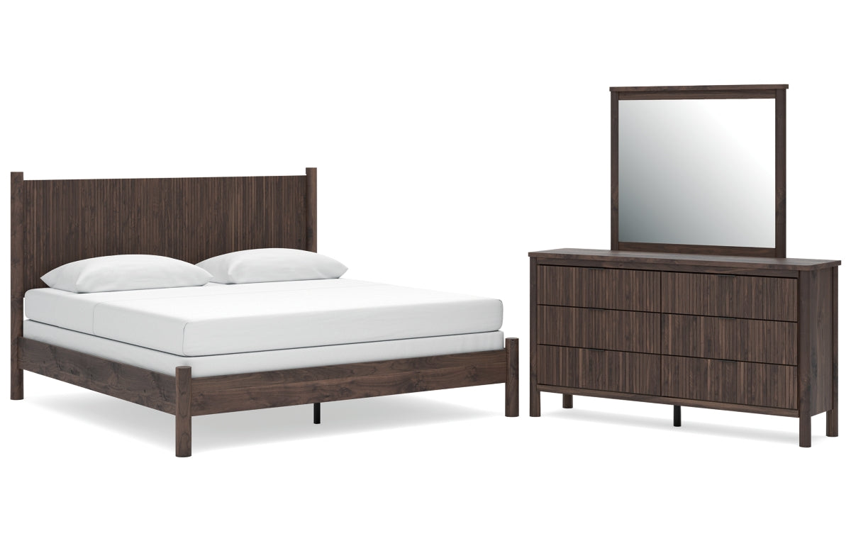 Pamytta King Panel Bed, Dresser and Mirror