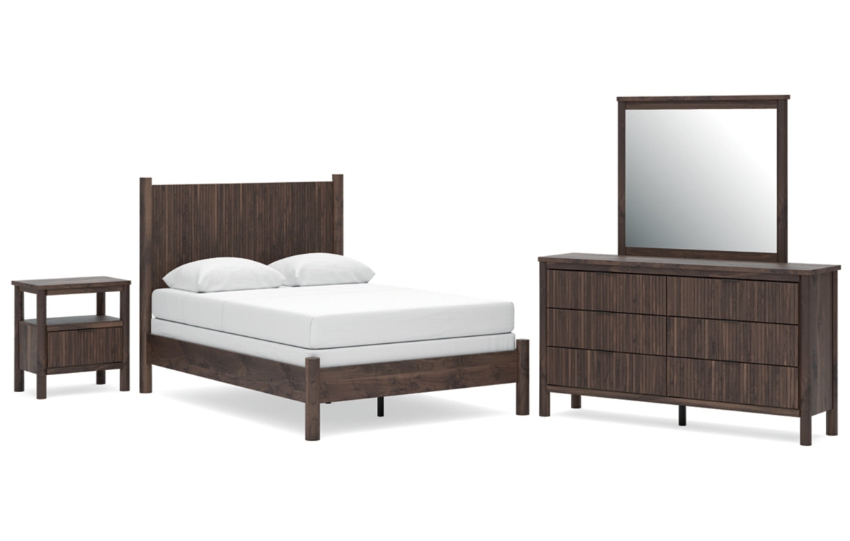 Pamytta Full Panel Bed, Dresser, Mirror and Nightstand