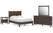 Pamytta Full Panel Platform Bed, Dresser, Mirror and Nightstand