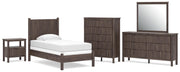 Pamytta Twin Panel Bed, Dresser, Mirror, Chest and Nightstand