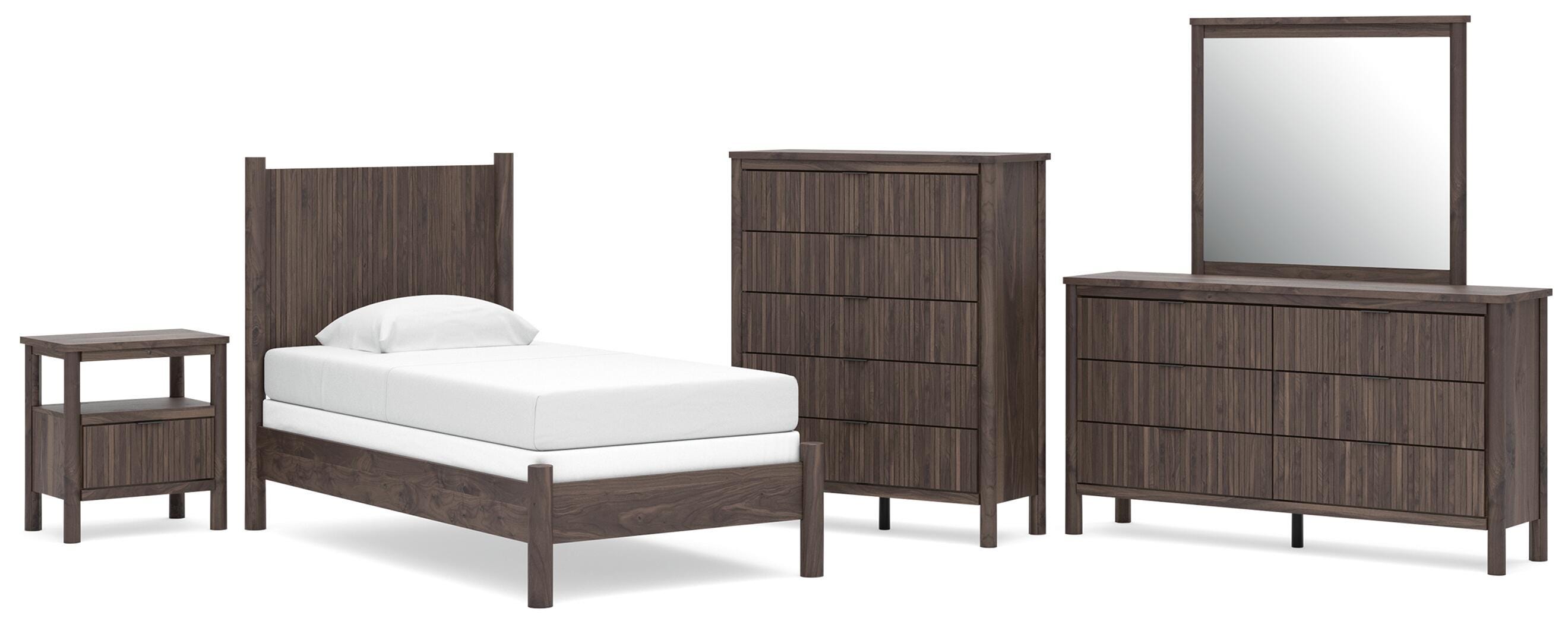 Pamytta Twin Panel Bed, Dresser, Mirror, Chest and Nightstand