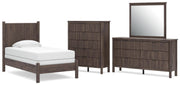 Pamytta Twin Panel Bed, Dresser, Mirror and Chest
