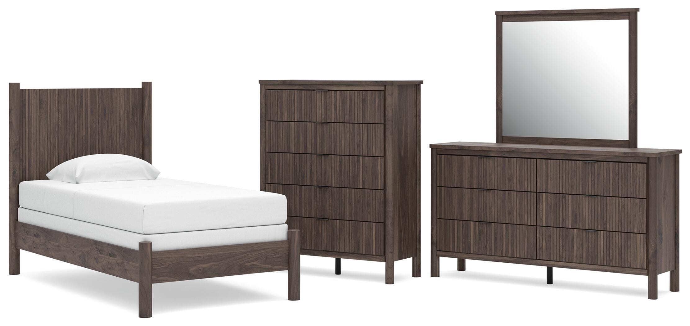 Pamytta Twin Panel Bed, Dresser, Mirror and Chest