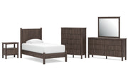 Pamytta Twin Panel Platform Bed, Dresser, Mirror, Chest and Nightstand