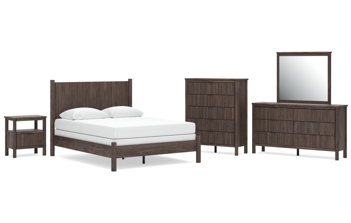 Pamytta Queen Panel Bed, Dresser, Mirror, Chest and Nightstand