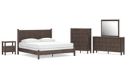 Pamytta King Panel Bed, Dresser, Mirror, Chest and Nightstand