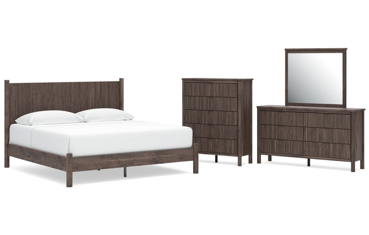 Pamytta King Panel Platform Bed, Dresser, Mirror and Chest