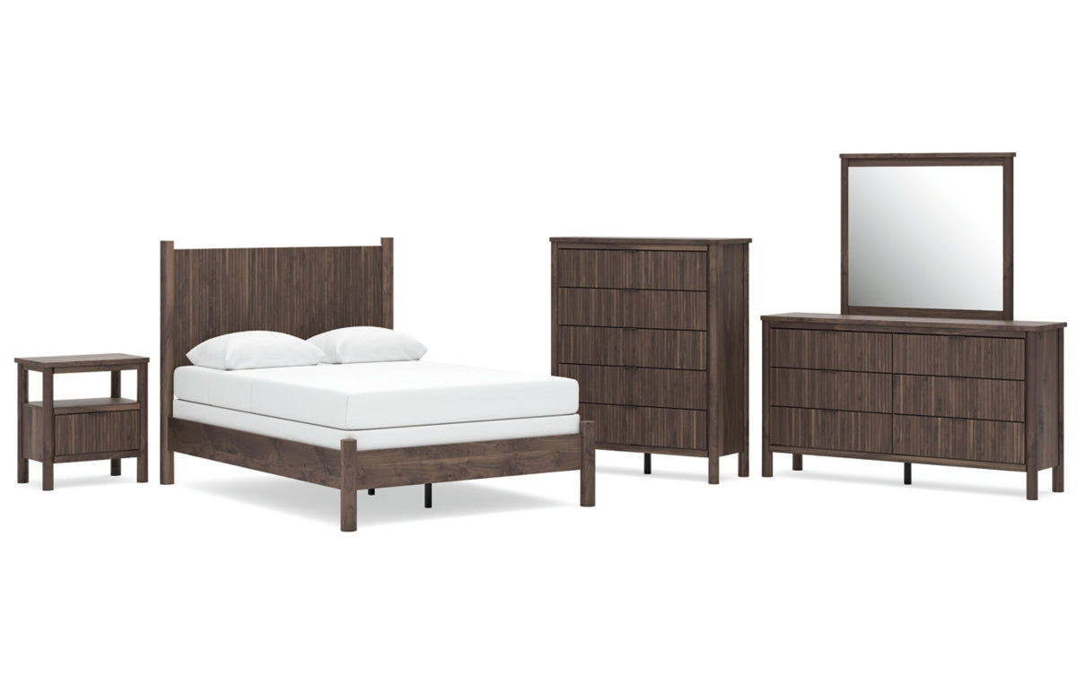 Pamytta Full Panel Bed, Dresser, Mirror, Chest and Nightstand