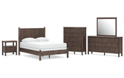 Pamytta Full Panel Bed, Dresser, Mirror, Chest and Nightstand